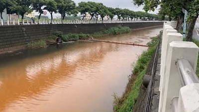 梧棲大排雨後水質濁黃