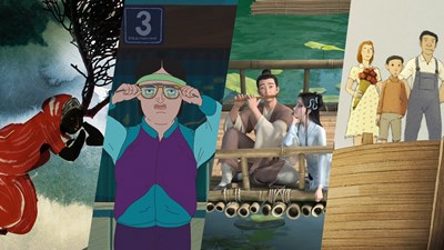 多部國際重量級作品將在影展與大家見面,左至右為《蘇丹娜之夢》、《逃票俱樂部》、《白蛇:浮生》及《花園裡的浪花號》劇照