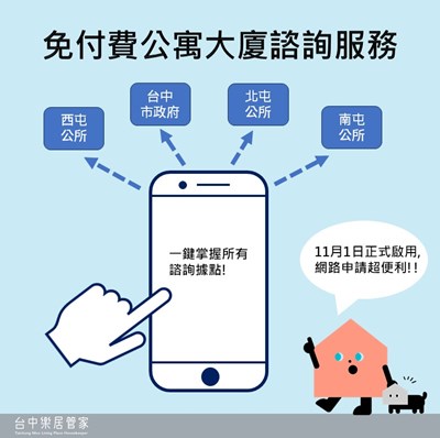 中市公寓大廈諮詢服務 11月1日啟用線上預約申請