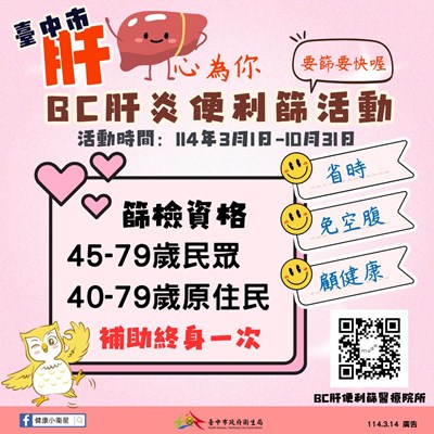 肝心為你BC肝炎便利篩活動