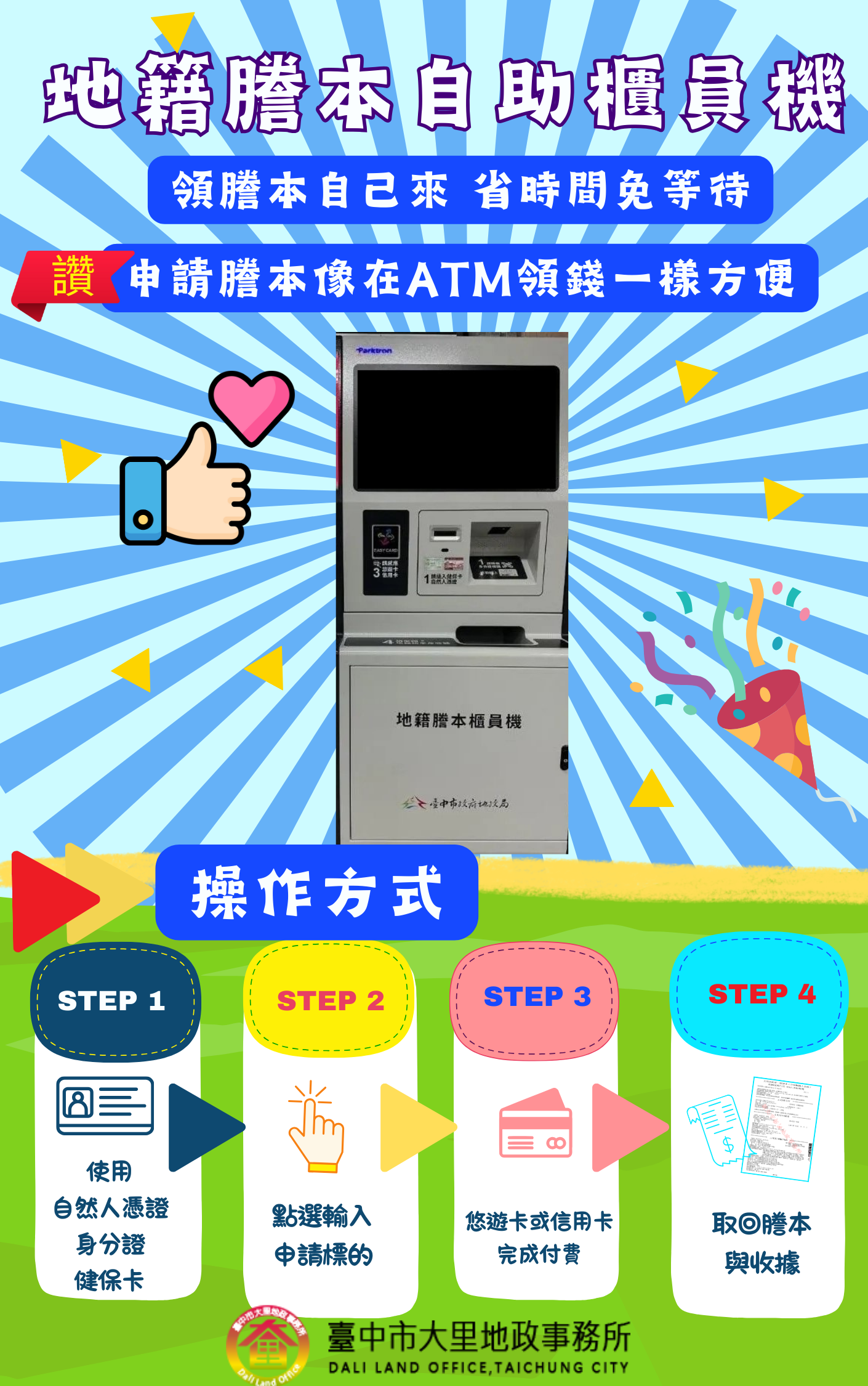 中市地政數位升級!地籍謄本自助領取超方便