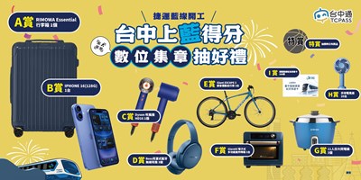 臺中捷運藍線上藍得分數位集章活動獎品