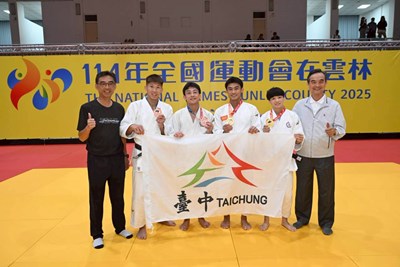主照-114年全運會柔道項目,台中隊在賽事首日榮獲2金2銅的佳績