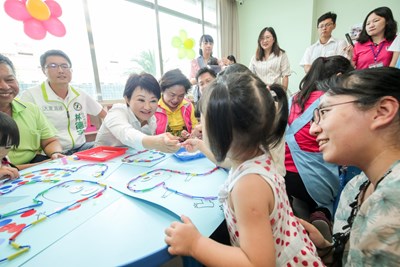 盧市長力推四年內親子館「雙倍增」，要讓親子享受最好的設施及服務。