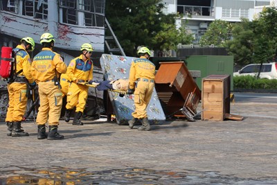市府消防局今(11)日在神岡區擴大舉辦區級災害防救演習