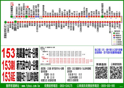 【公車路線圖】153路、153副及153延．從高鐵台中站到谷關