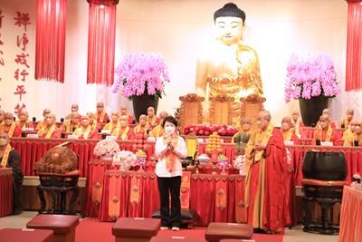 盧市長表示，今日仁王護國息災祈福法會極為殊勝，共同祈求國泰民安、風調雨順