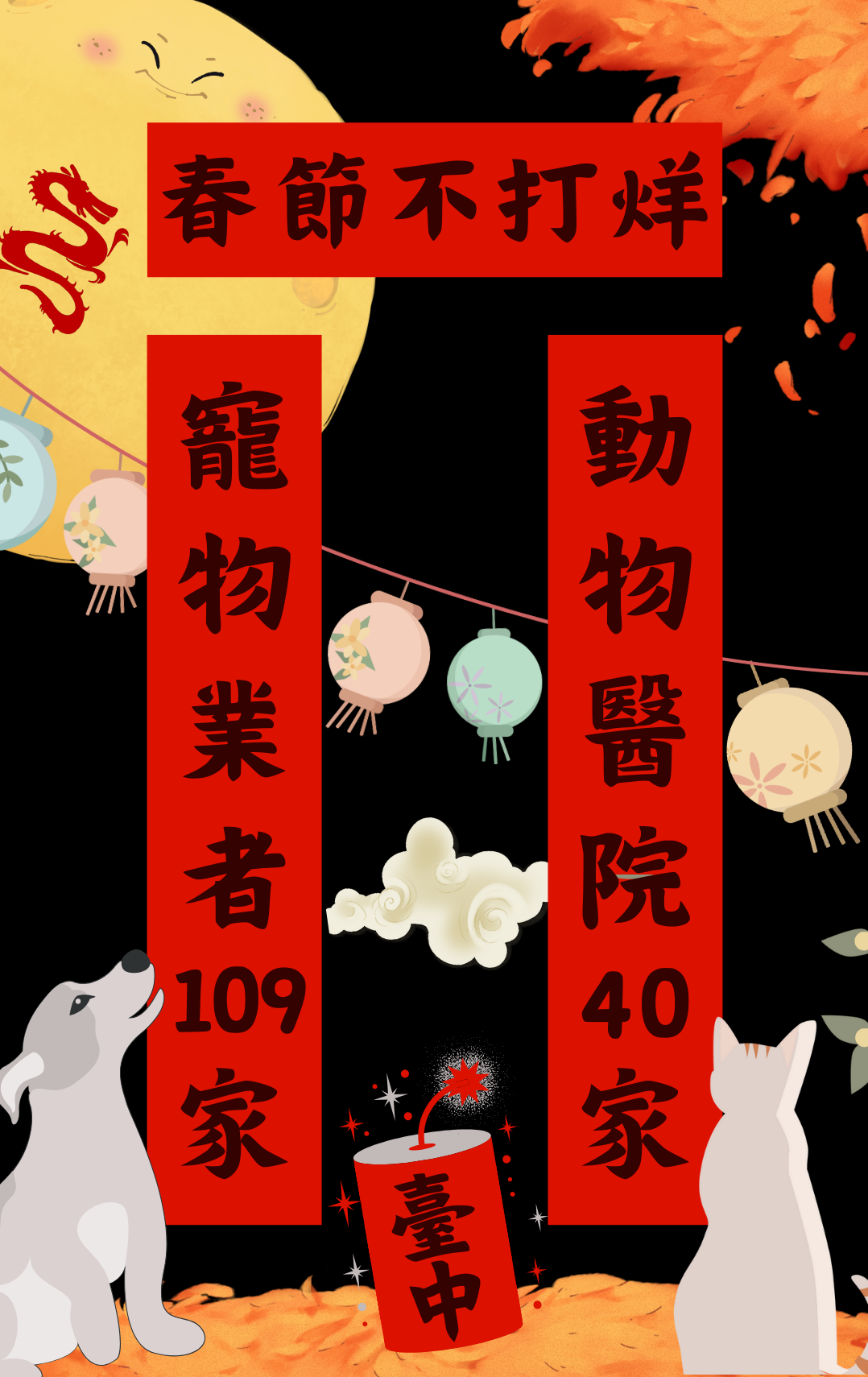 臺中市動物醫院及寵物業者春節不打烊