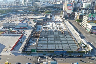 大台中轉運中心工程進度已超過6成,圖為工程現況