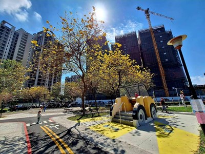 黃花風鈴木綻放 中市建設局邀民共賞華麗黃金景緻