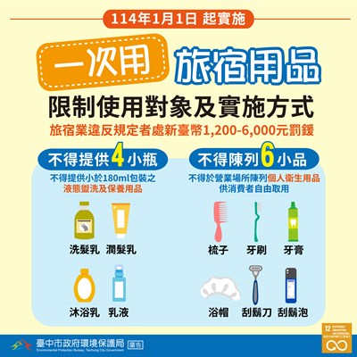 一次旅宿用品限制使用對象及實施方式