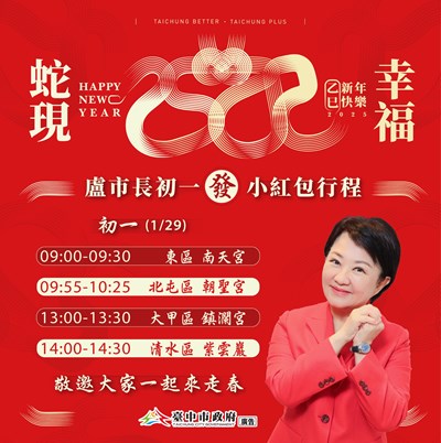 盧市長大年初一宮廟祈福發小紅包行程