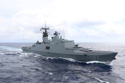 康定級飛彈巡防艦「武昌艦」(海軍提供)
