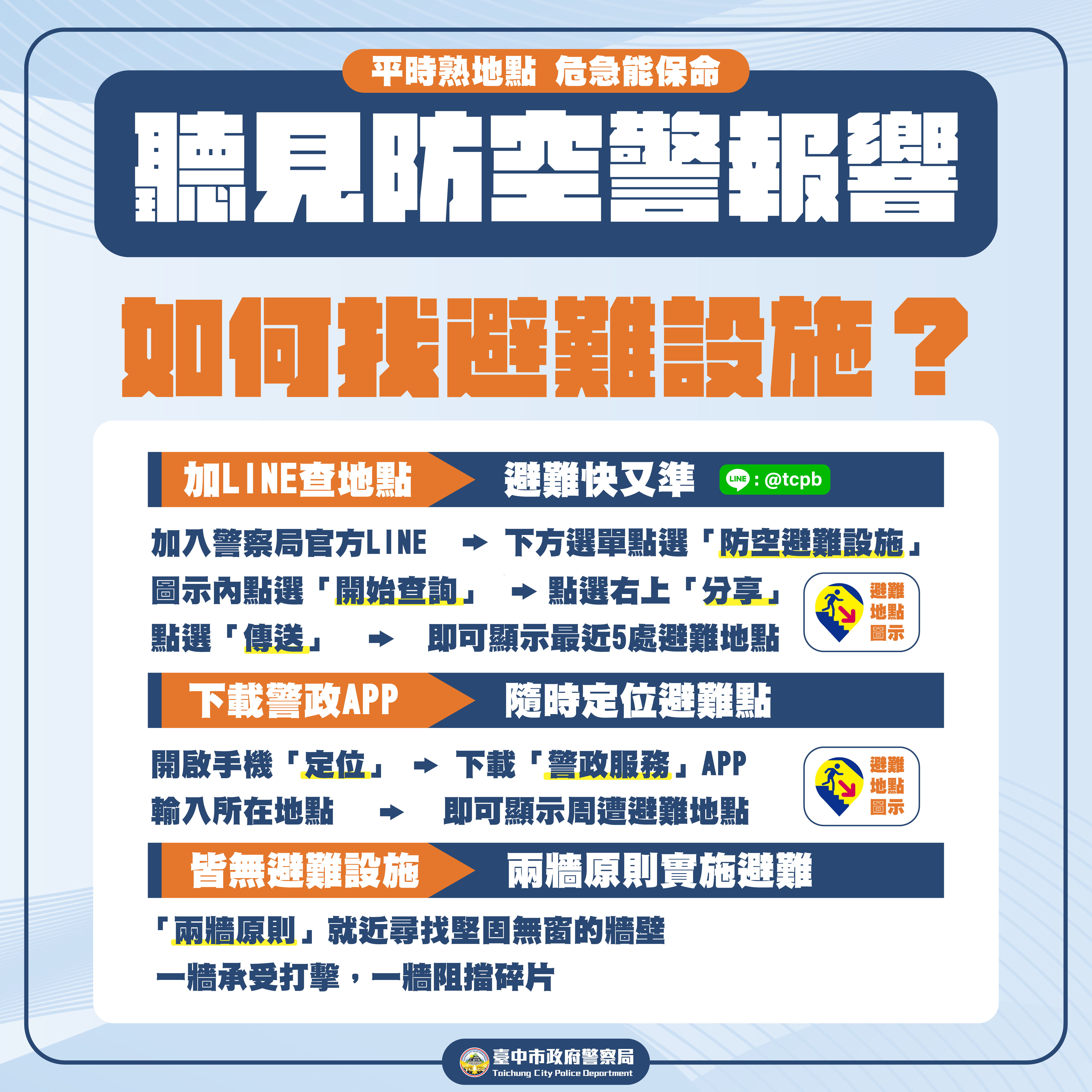 全國首創!LINE @tcpb帶您速尋避難設施