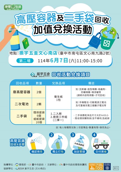 高壓容器及乾電池回收加值兌換活動