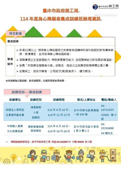114年度身心障礙者養成訓練班辦理資訊_0