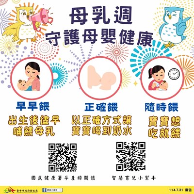 本局響應母乳週推廣泌乳3招