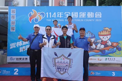 台中划船代表隊選手林子宸、楊家豪完美搭檔,在男子雙人雙槳(M2X)摘金