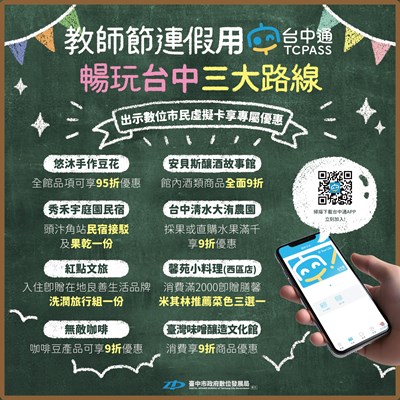 教師節連假用《台中通》優惠暢玩台中