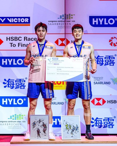 台中好手邱相榤聯手王齊麟奪BWF海洛羽球公開賽超級500冠軍 運動局長恭賀：讓世界看見台中