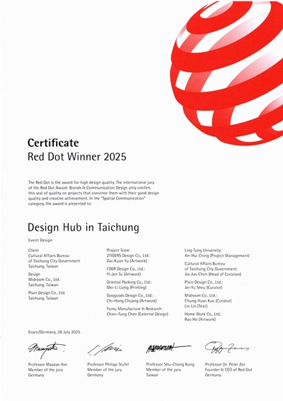 2024創意台中-紅點獎狀