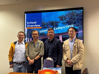 圖1 拜訪新加坡國立大學計算機學院張義謙副教授對資安、個資議題交流