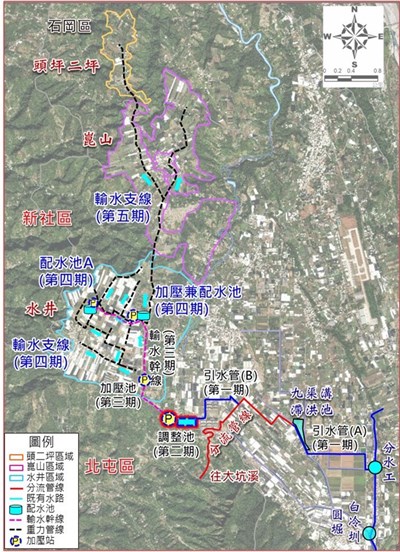 白冷圳周遭適作農地擴大灌溉服務工程圖