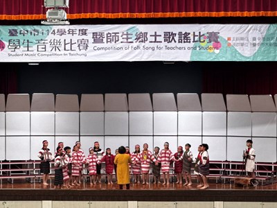 博屋瑪國小於本市學生音樂比賽暨師生鄉土歌謠比賽中表現優異，榮獲佳績並代表本市參加全國賽。