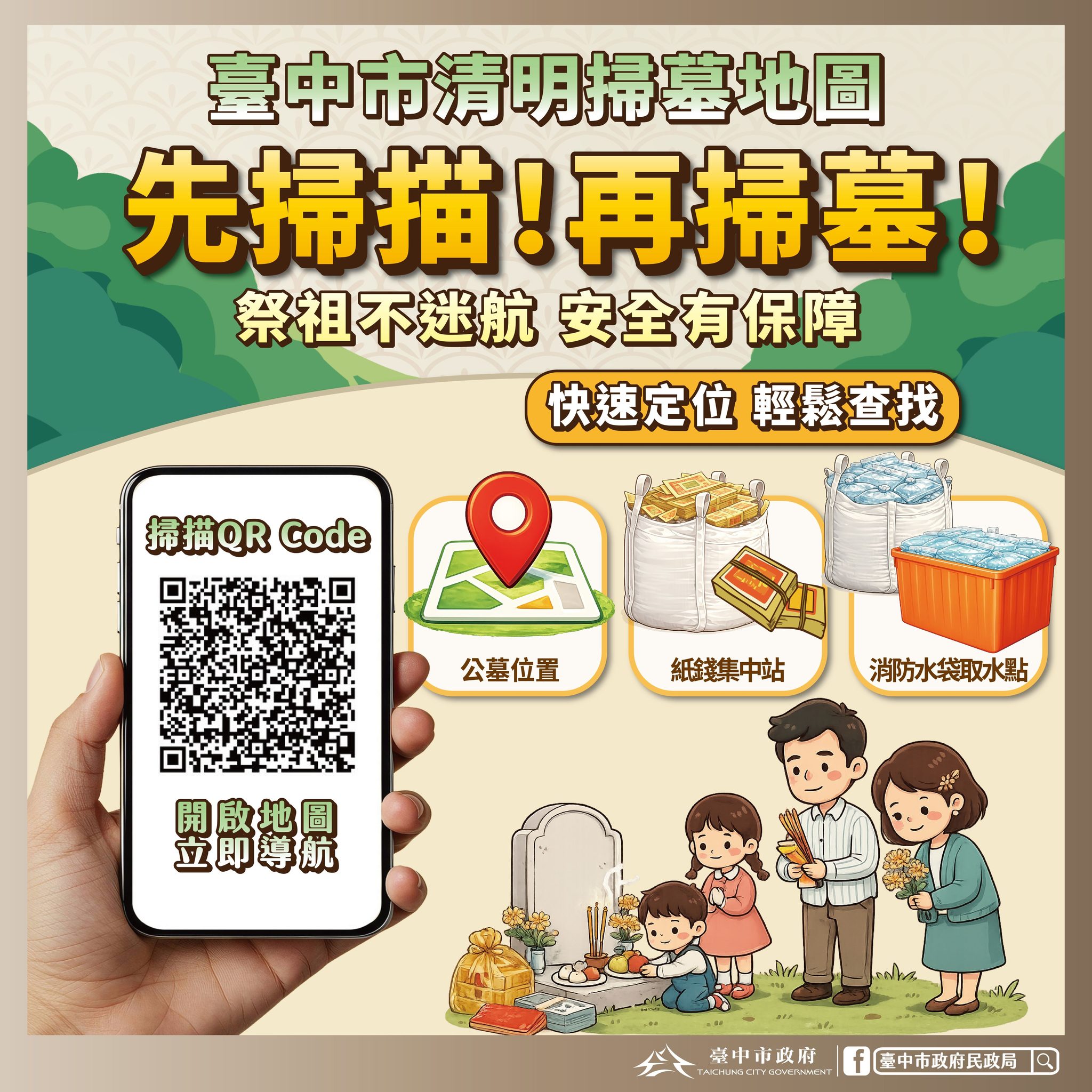 臺中清明掃墓地圖
