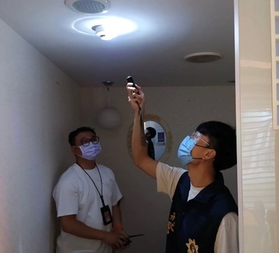 中市警察局利用探測設備進行查核