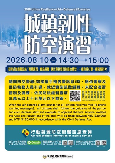 本市2026城鎮韌性（防空）演習圖卡1