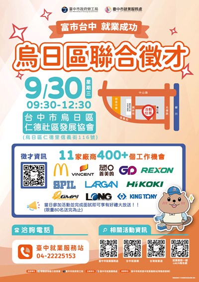烏日區聯合徵才歡迎您