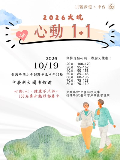 2026大坑心動1+1活動海報