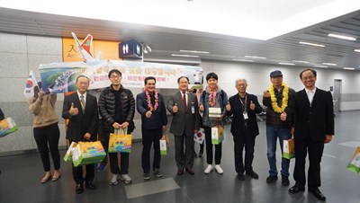 韓國德威航空首航台中 市府積極推動中進中出模式拓展觀光發展