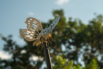 機械蝴蝶展翅花博豐原葫蘆墩公園