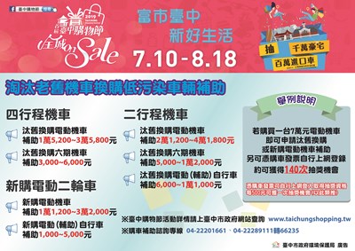 響應購物節 中市汰舊換購電動機車抽大獎