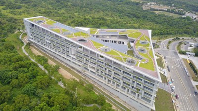 台中精密機械園區標準廠房空拍照片,由台中市政府經濟發展局提供。