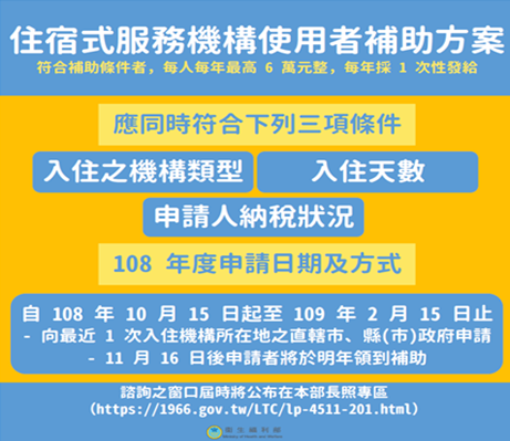 臺中市政府全球資訊網 市政新聞 住長照機構最高年補助6萬怎麼申請看這裡
