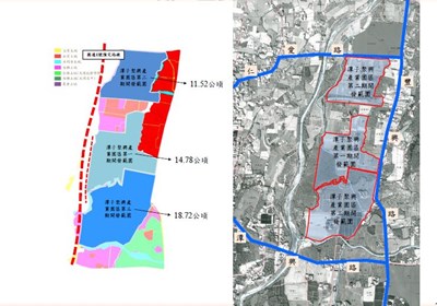 潭子聚興園區一、二、三期開發範圍示意圖