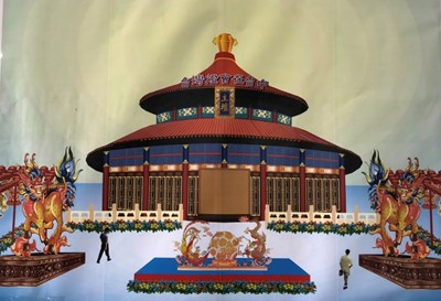 「好神宗教燈區」有台灣媽祖聯誼會主動響應,召集35個宮廟參與設置以天壇呈現的「媽祖燈區」