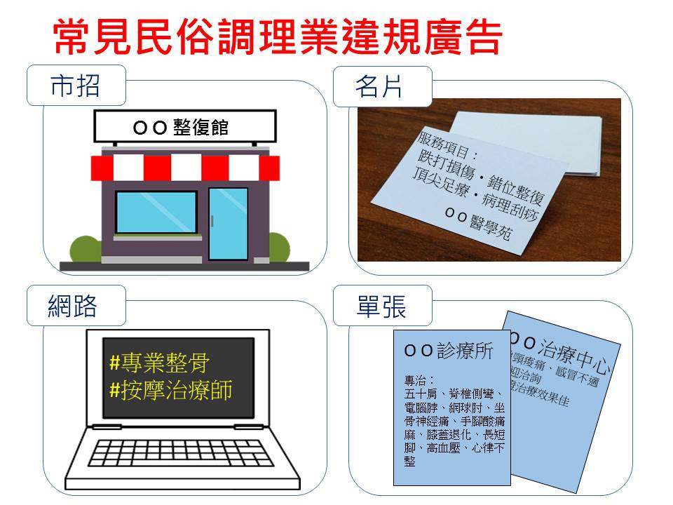 臺中市政府全球資訊網 市政新聞 民俗調理業登醫療廣告最高處25萬元罰鍰