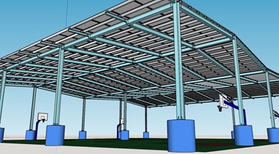 大雅區三和公園全場籃球場將興建太陽能光電屋頂，一年約可產生3.3萬度發電量