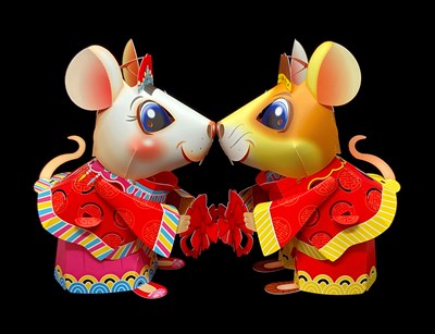 今年燈會小提燈「吉利鼠與美力鼠」，每人可免費領取1盞。