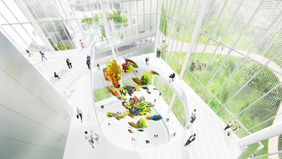 臺中綠美圖-美術館大廳挑高模擬圖
