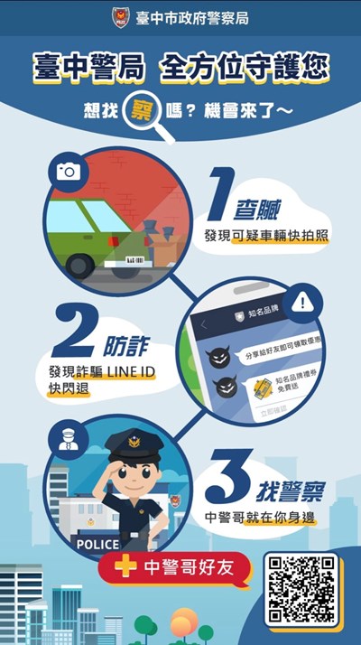 「台中市政府警察局」(@TCPB)LINE官方帳號