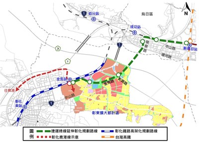 台中捷運延伸彰化路線示意圖