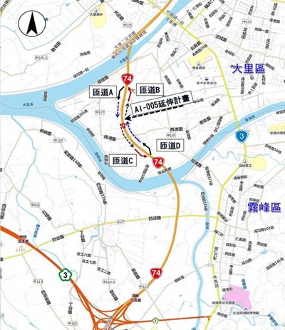 台74線增設「草湖匝道」示意圖