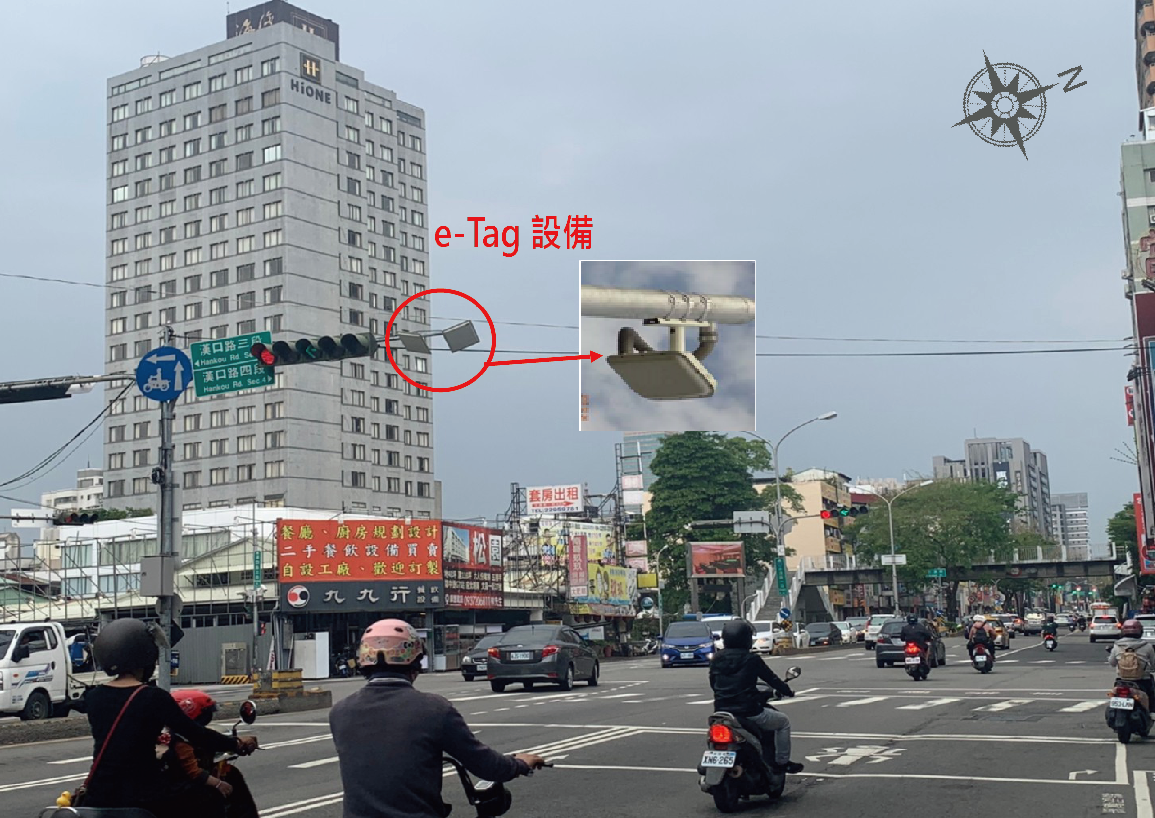中市交通局在中清漢口路設「e-Tag設備」