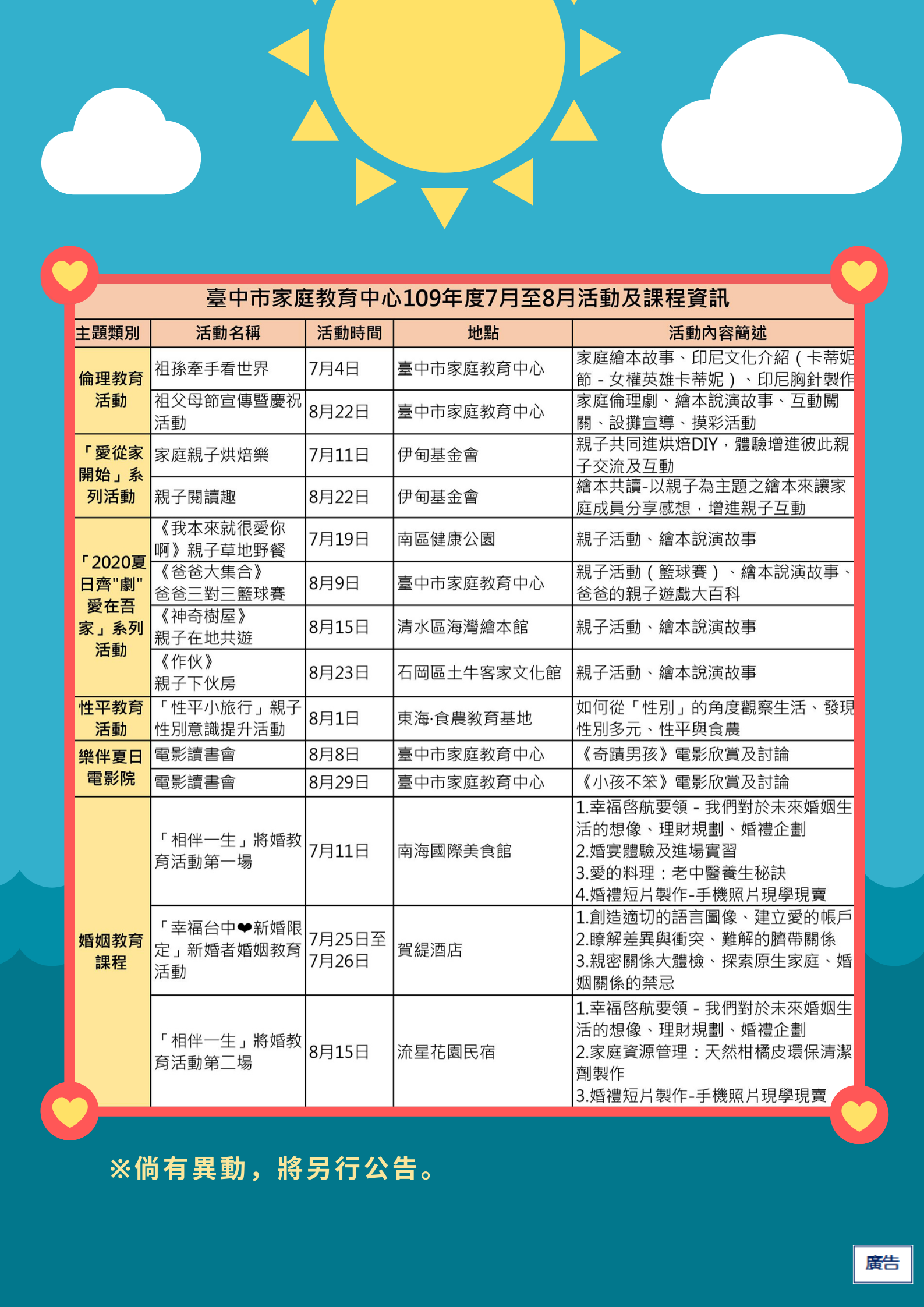 7-8月活動資訊最新版
