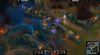 《英雄聯盟》臺中決賽:黎明英雄 vs 叛徒黑鯊メ 對戰畫面
